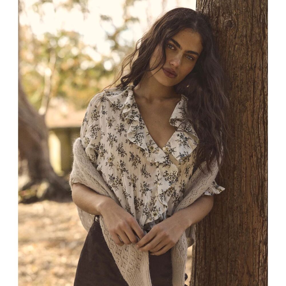 Doen Henri Top IN CRÈME FLEUR DU PALAIS M NWT